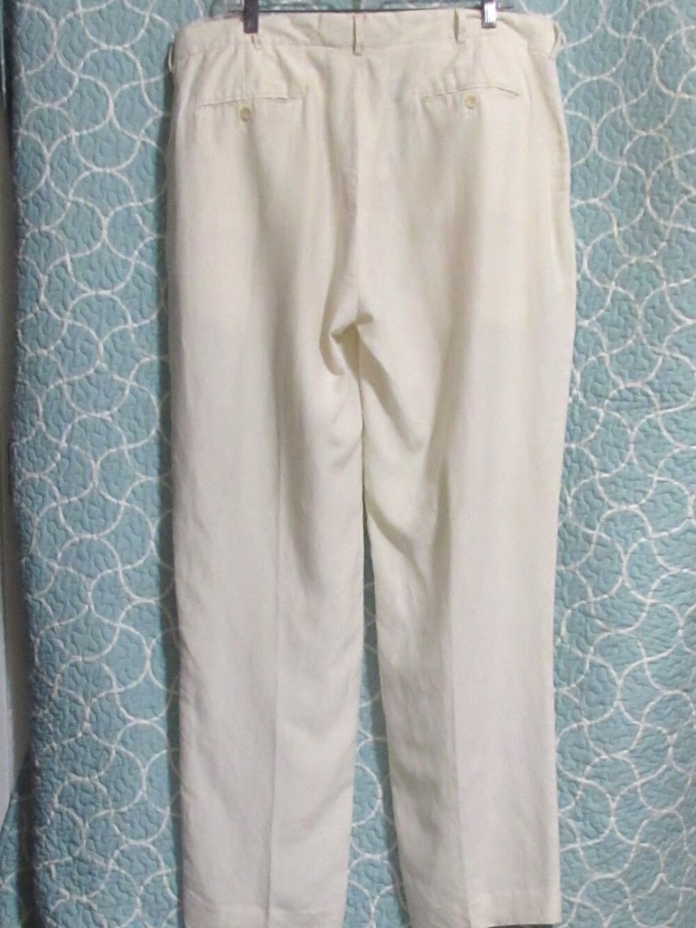 Mens POLO by RL Ivory Cream Linen Silk Blend Dress Pants 38 X 32 ORIG $129 - Picture 3 of 4